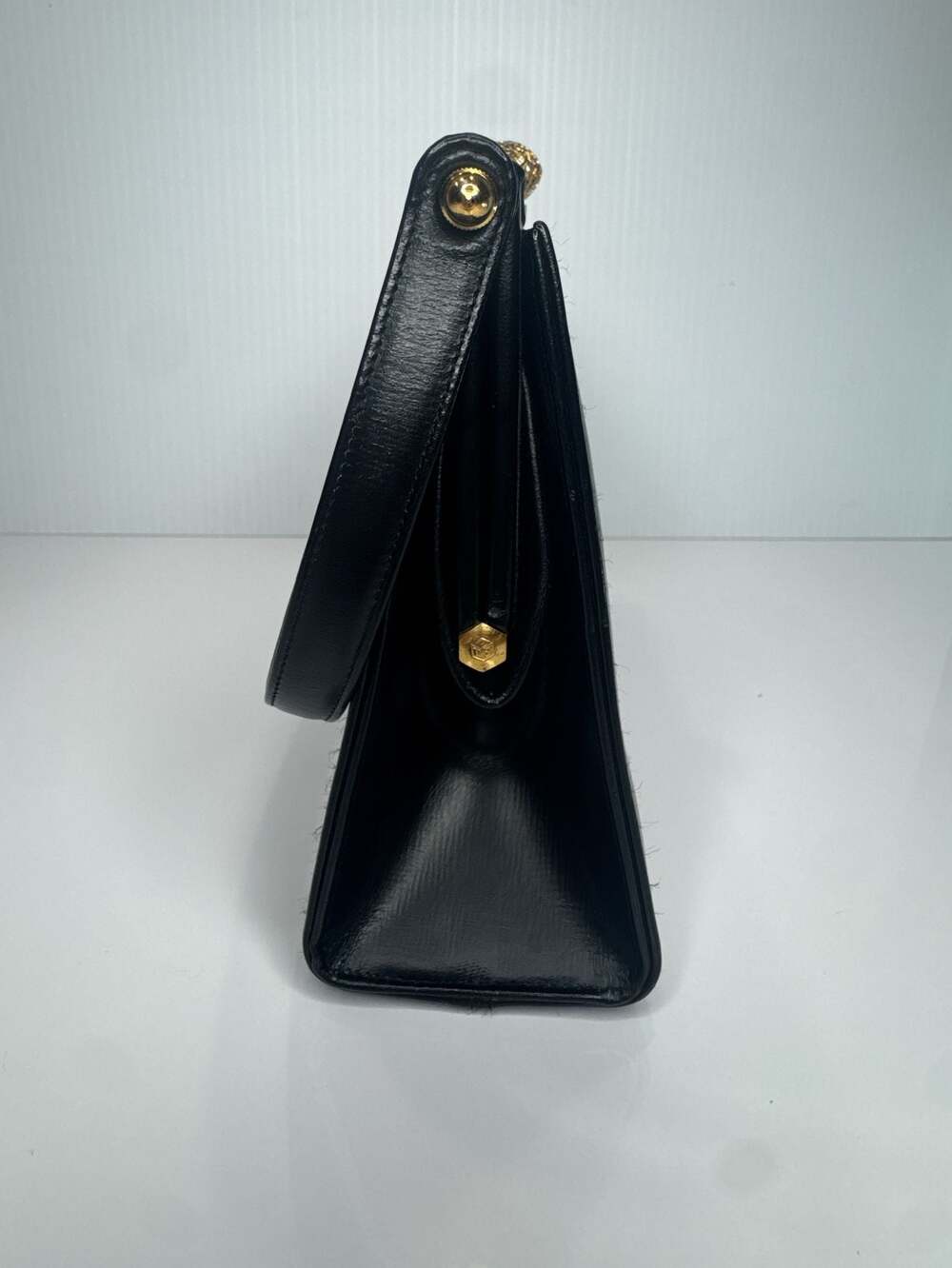 Vintage Coblentz Original Black Leather Designer Handbag with Jeweled Ornate Cla - Picture 4 of 9